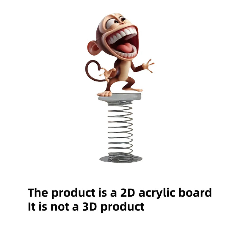 2D Acrylic Car Accessory: 1/2/3Pcs Fun Monkey Bobblehead Pendant Oasis Select Monkey 1pcs