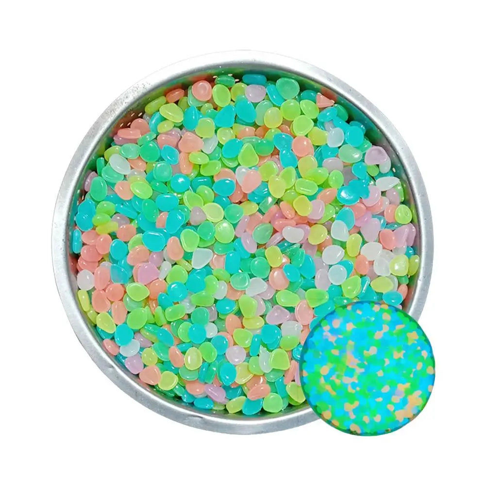 50Pcs Luminous Stones Fish Tank Aquarium Ornament Glow In The Dark Pebbles Outdoor Yard Lawn Path Walkways Decorations Oasis Select