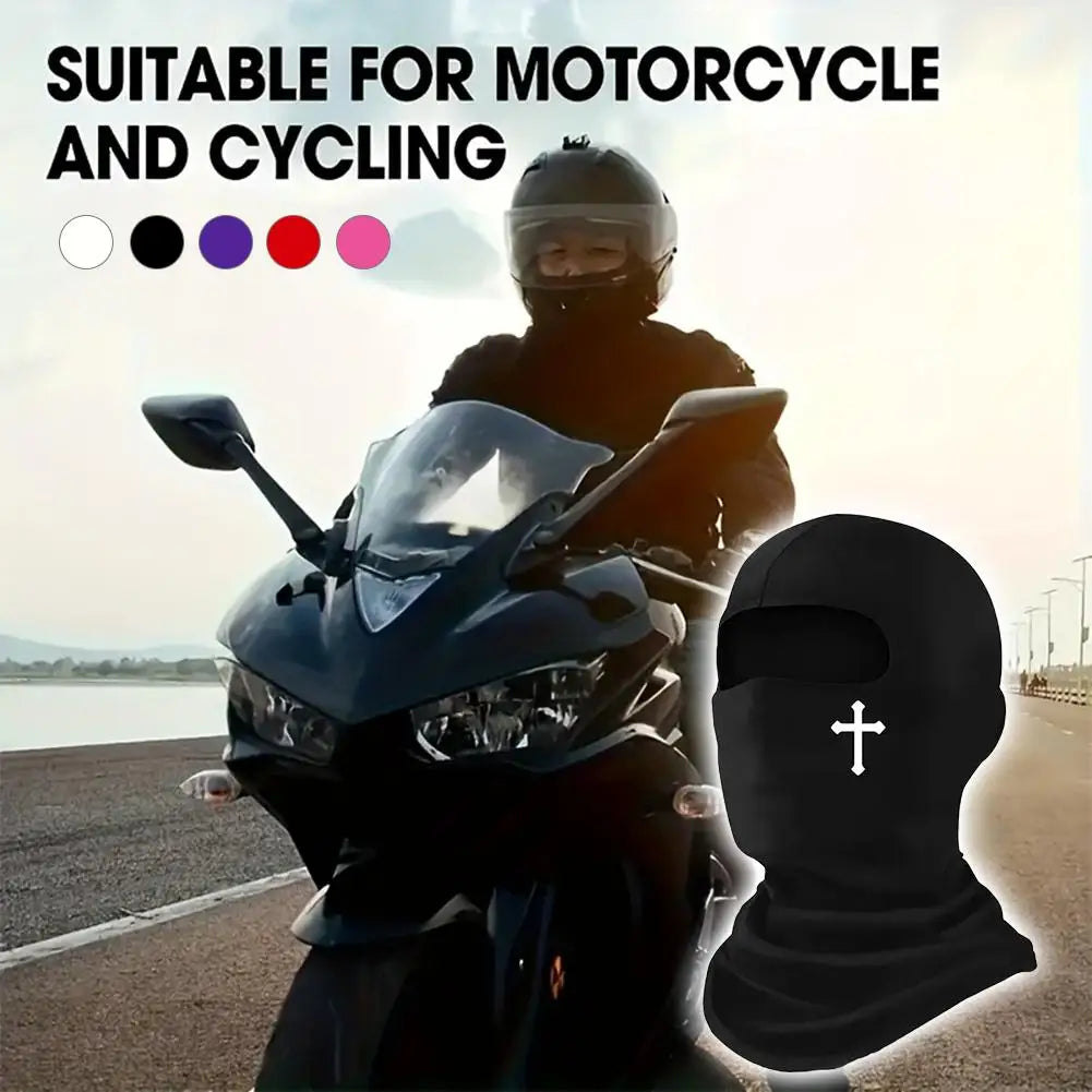 Breathable Black Cross Balaclava Caps for Men Face Ski Mask Beanie Four Seasons Bicycle Hiking Outdoor Sports Tool Bonnet Oasis Select