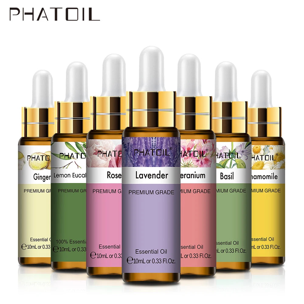 PHATOIL 10ml Pure Natural Essential Oils – Lavender, Jasmine & More