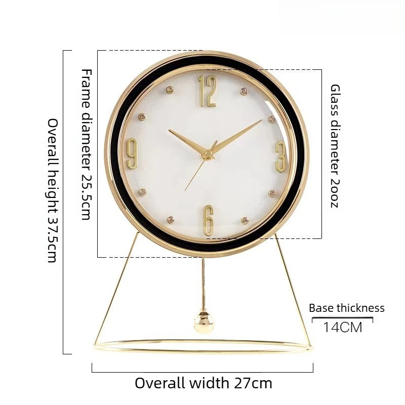 Light Luxury Clock Living Room Simple Fashionable Silent Modern Creative Desk Clock Ornament for Home Use Oasis Select C