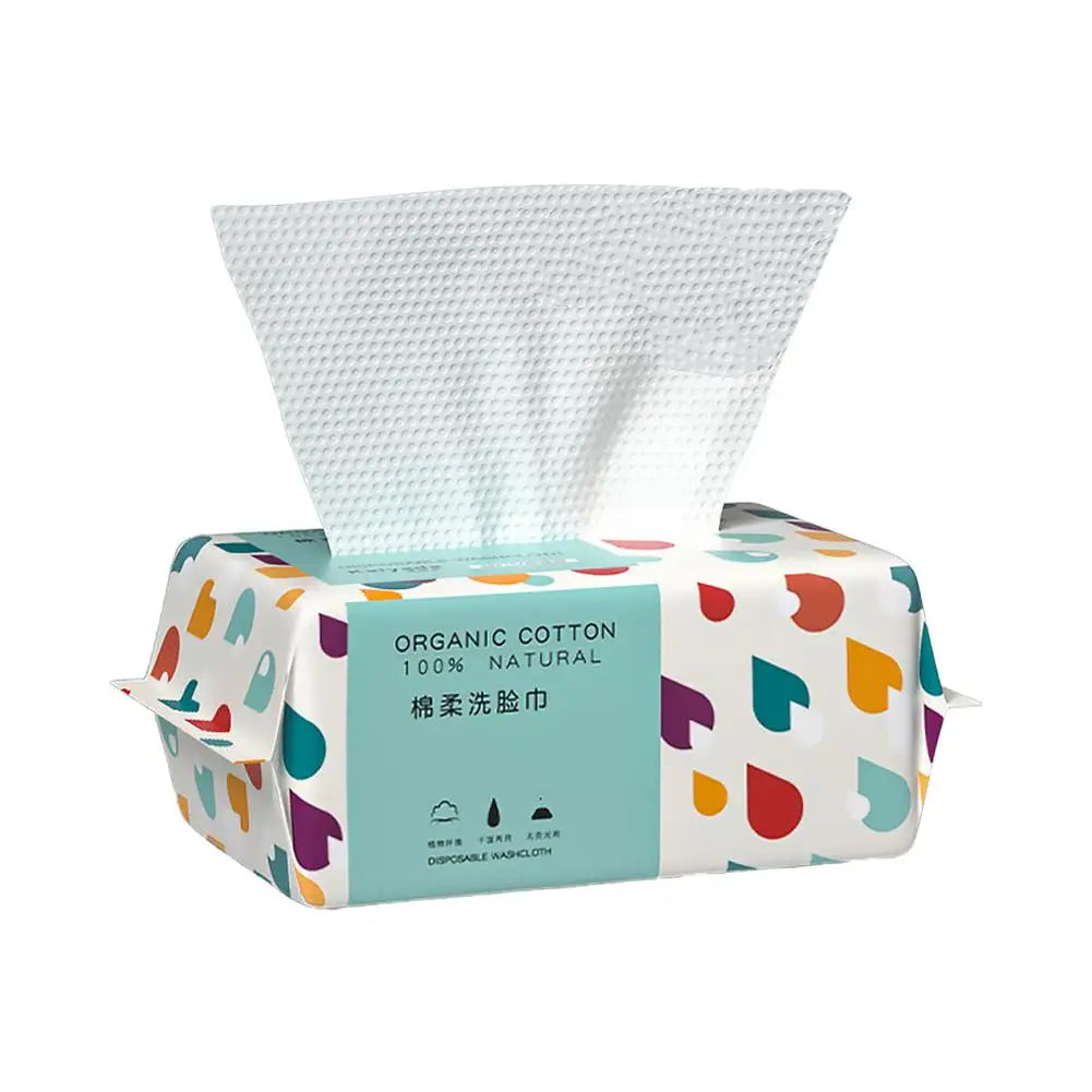 Soft Cotton Disposable Face Towel Thicken Facial Towelettes, Dry Wipes Facial Tissue for Makeup Removal & Skincare (100 Count) Oasis Select S-15x20cm