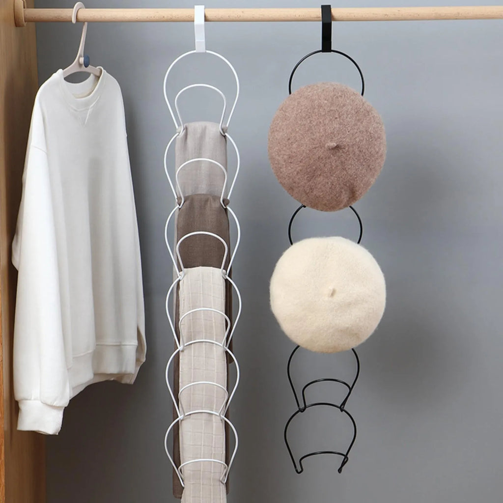 Over Door Hat Rack – 5 Hook Organizer for Hats & Bags Over Door Hat Rack Oasis Select