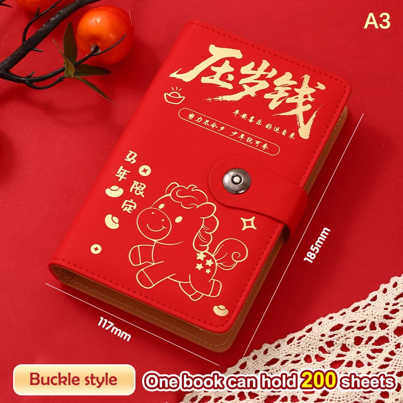 With Password Lock 100 Envelopes Money Saving Challenge Lucky Money PU Savings Binder Reusable Portable Money Collection Book Oasis Select A3