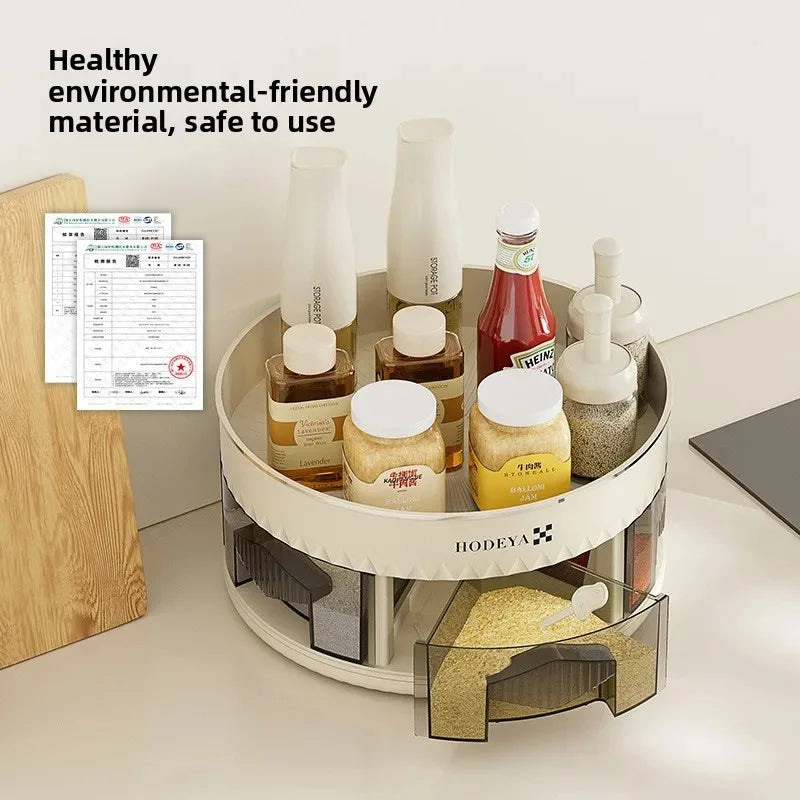 360° Rotating Double-Layer Spice Rack Kitchen Organizer Rotating Spice Rack Oasis Select