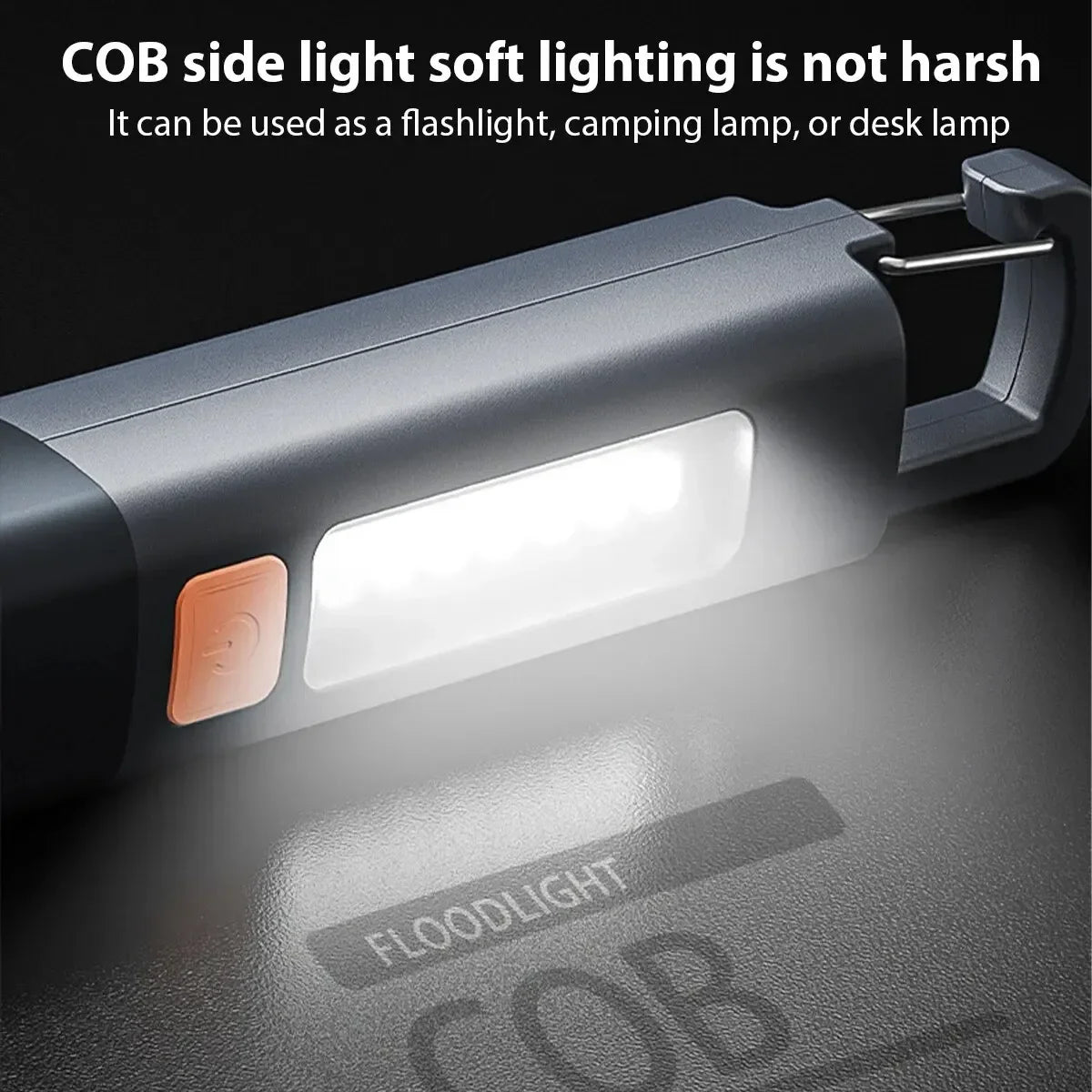 ESMARTER COB LED Flashlight – USB-C Rechargeable Camping Torch
