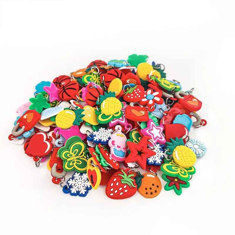 10/30/50Pcs Random Colorful Rubber Loom Band Bracelets Charms For DIY Necklace Toy Pendant Jewelry Making Supplies Accessories Oasis Select
