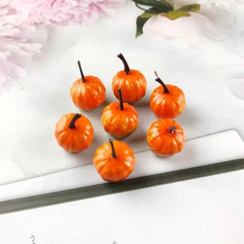 12/24/48Pcs Mini Artificial Pumpkin Happy DIY Halloween Fake Simulation Vegetabl Decoration for Home Halloween Props Crafts Oasis Select
