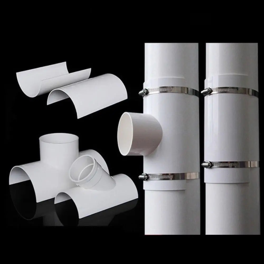 New PVC Tube Repair Patch Open Tee 50 75 110 Pipe Joint White Plumbing Accessories Home Oasis Select