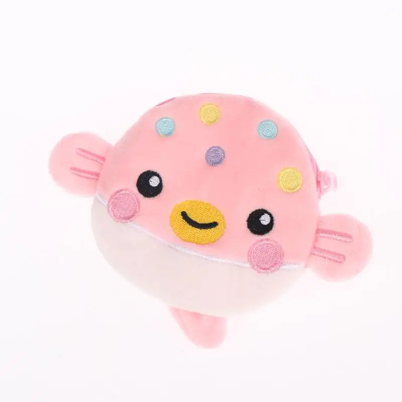 Cute Pufferfish Plush Mini Coin Purse – Zipper Pouch Wallet Novelty Coin Purse Oasis Select A2