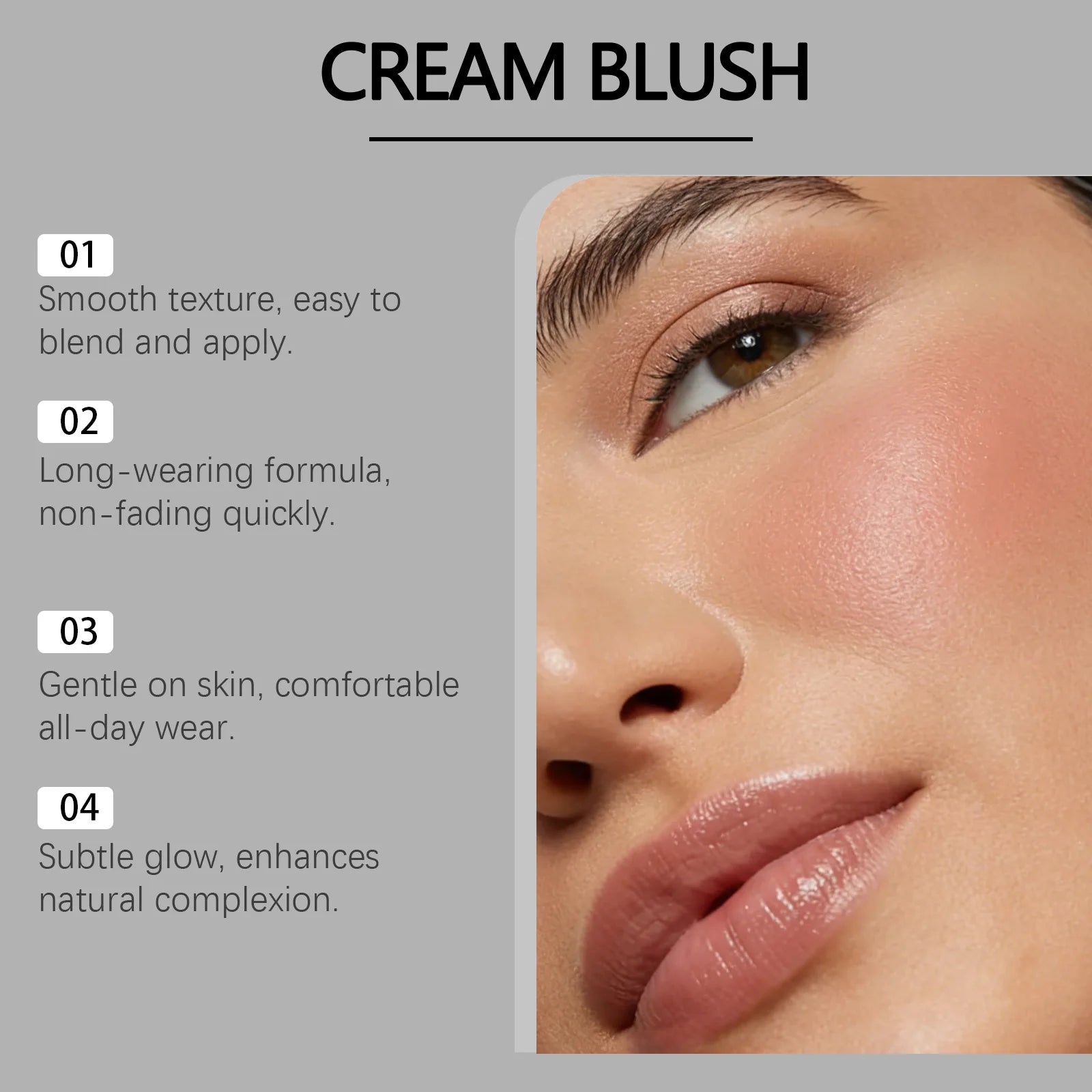 Red Silky Moisturizing Blush, Hydrating and Colorful for a Rosy, Radiant, Natural Contouring Makeup Look Oasis Select