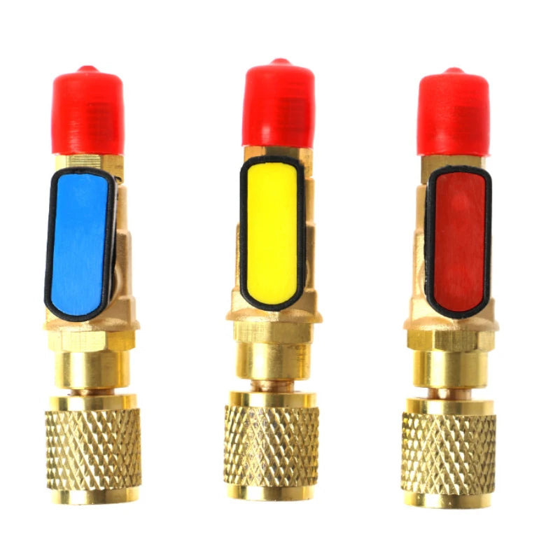 Three Color 1/4 "external Thread To 1/4" Internal Thread SAE Straight Through Ball Valve Refrigerant R22 AC Load Oasis Select