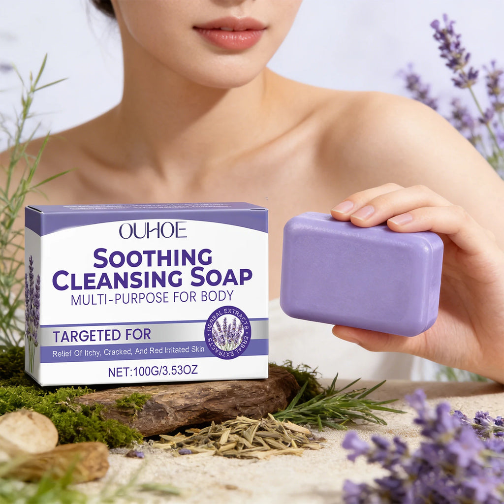 Lavender Cleaning Soap Oil Control and Itching Relief Long-Lasting Daily Soothing Hydration Bath Soap Body Odor Removal Care Oasis Select