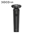 DOCOLAB Electrical Rotary Shaver for Men 3D Floating Blade Washable Type-C USB Rechargeable Shaving Beard Machine Oasis Select black