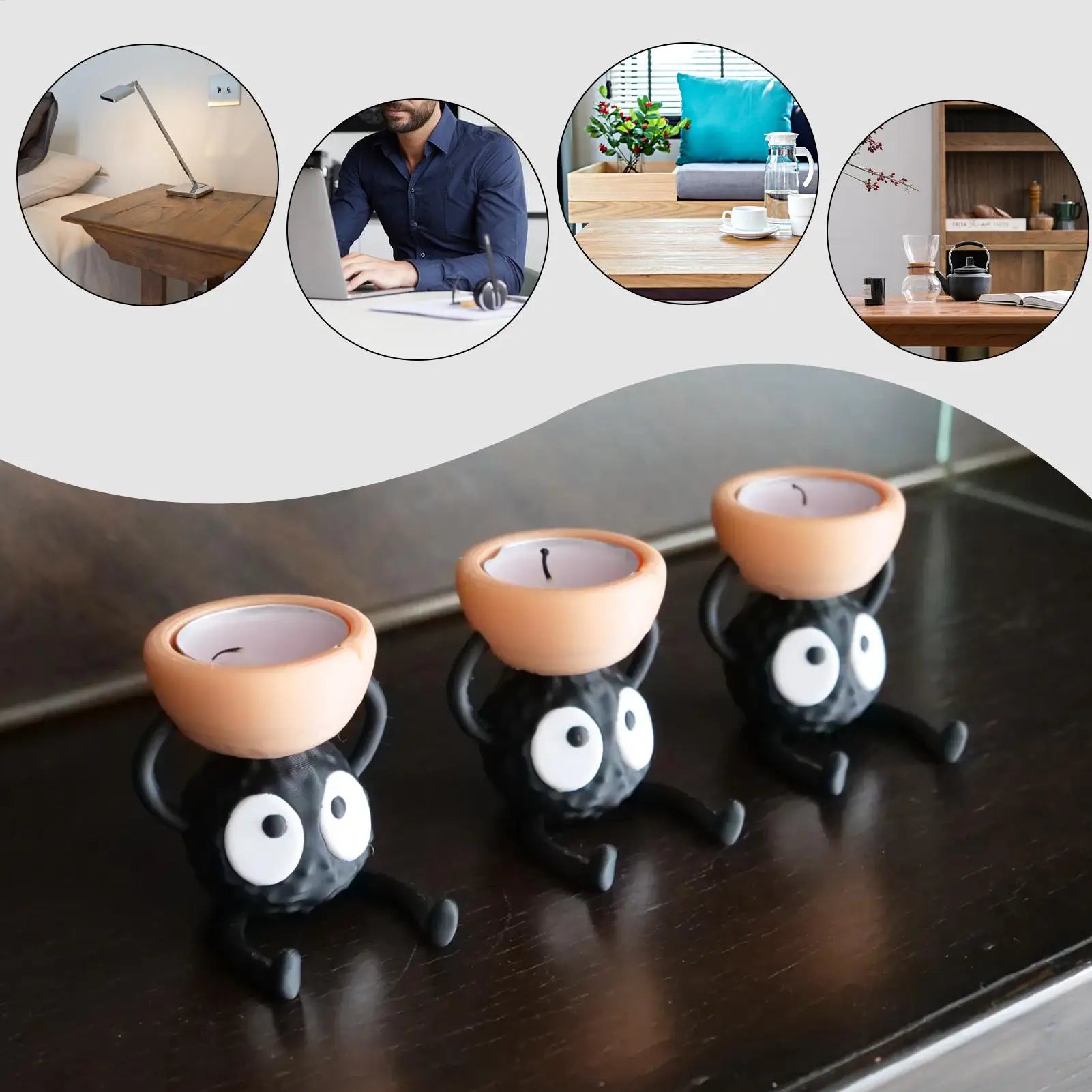 Cute Candlestick Holders Tea Light Candle Holder Briquette 3D Printed Candlestick Stand Candle Holder Small Candle Holder Oasis Select