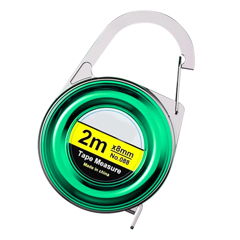 Retractable Keychain Tape Measur Portable Mini Centimeter Inch Retractable Ruler Roulette 2 Meter Measure Tape Gift Oasis Select Green