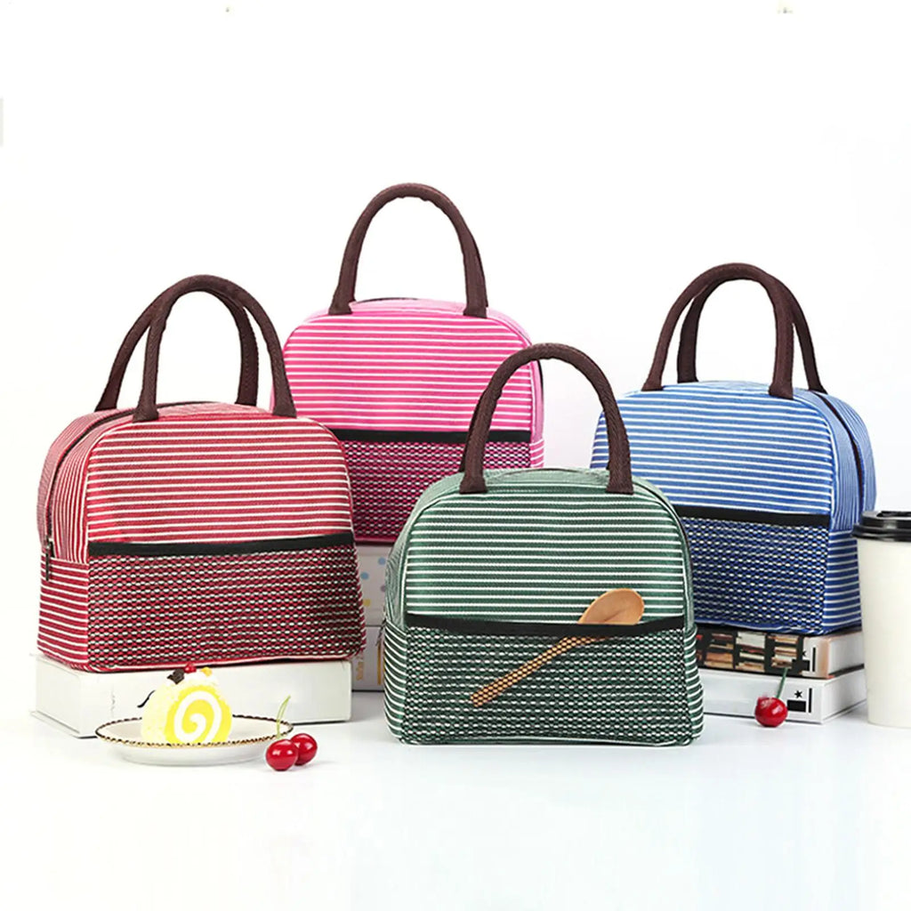 Portable Lunch Bag Waterproof Thermal Insulated Lunch Box Bento Pouch Dinner Insulation Bag Student Thickened Cute Lunch Bag Oasis Select