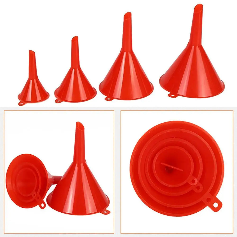 4Pcs Plastic Funnel Set Universal Car Motorcycle Oil Gasoline Fuel Funnel Oil Change Refueling Tool Oil Funnels Filling Tool Oasis Select
