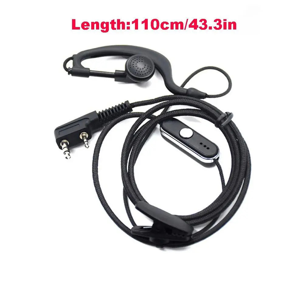 Wired Walkie-Talkie Headset Over Ear K Type Two Wired Earpiece Durable Construction 2 Pin M Plug Walkie Wired Earphone Oasis Select