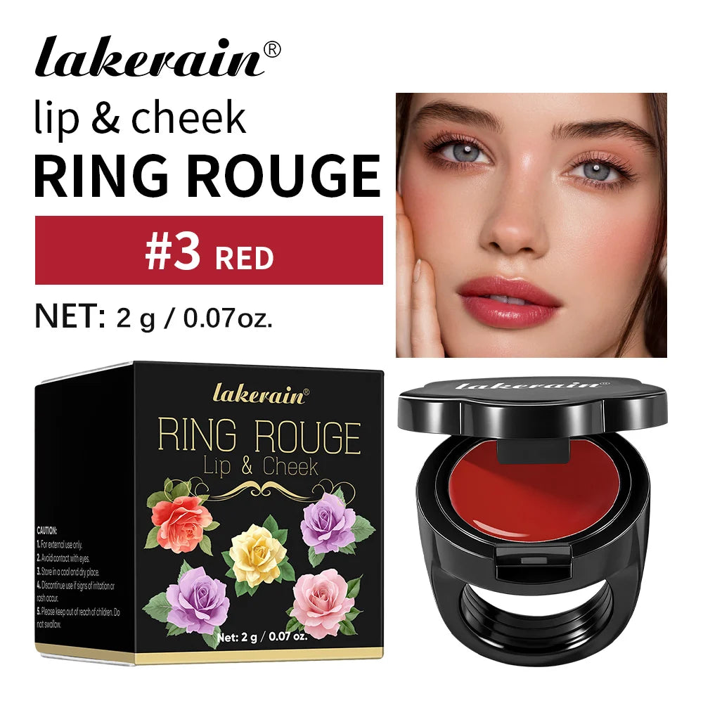 Ring Lipstick For Lip And Cheek Woman Makeup Unique Design Beauty Jewelry Moisturize Nourish Fashion Cosmetics Oasis Select 03 Red