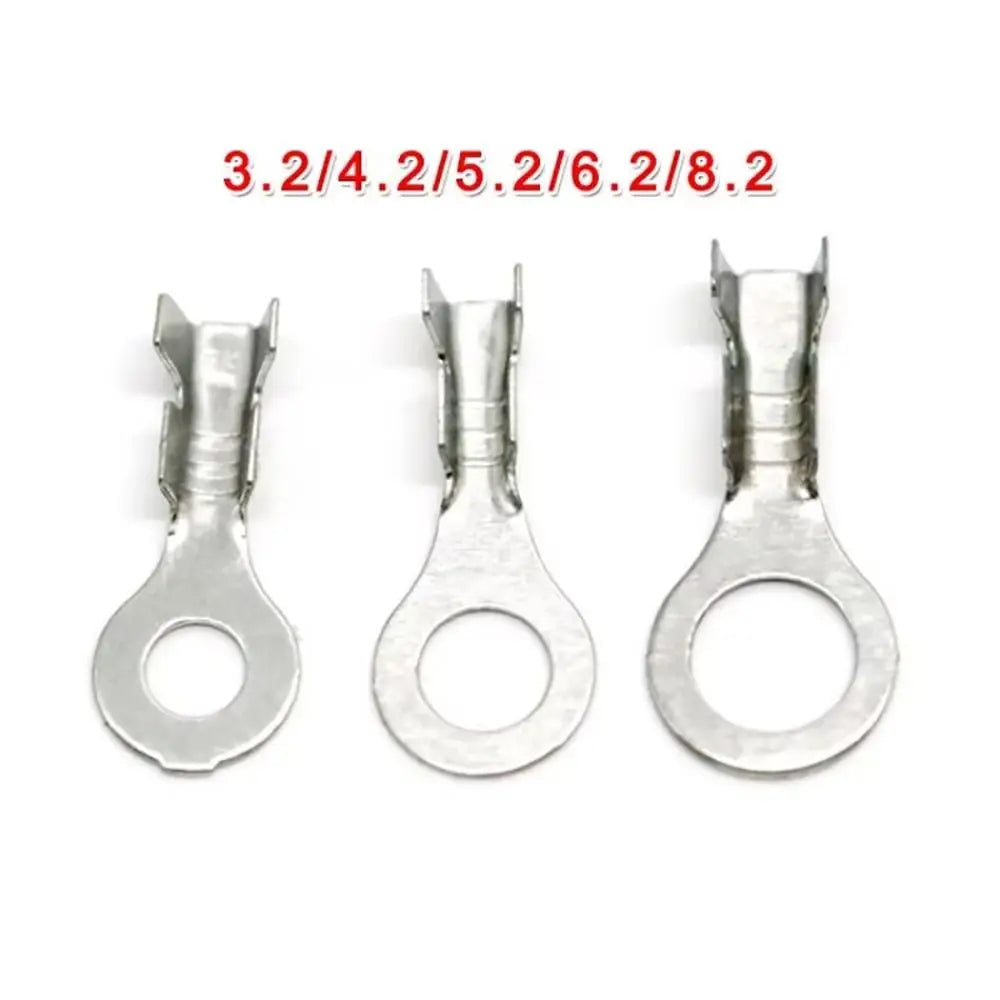 100Pcs New M3/M4/M5/M6/M8 DJ431 Terminal Block Brass Ring Eyes Ring Lugs Tinning Non-insulated Assortment Kit Oasis Select
