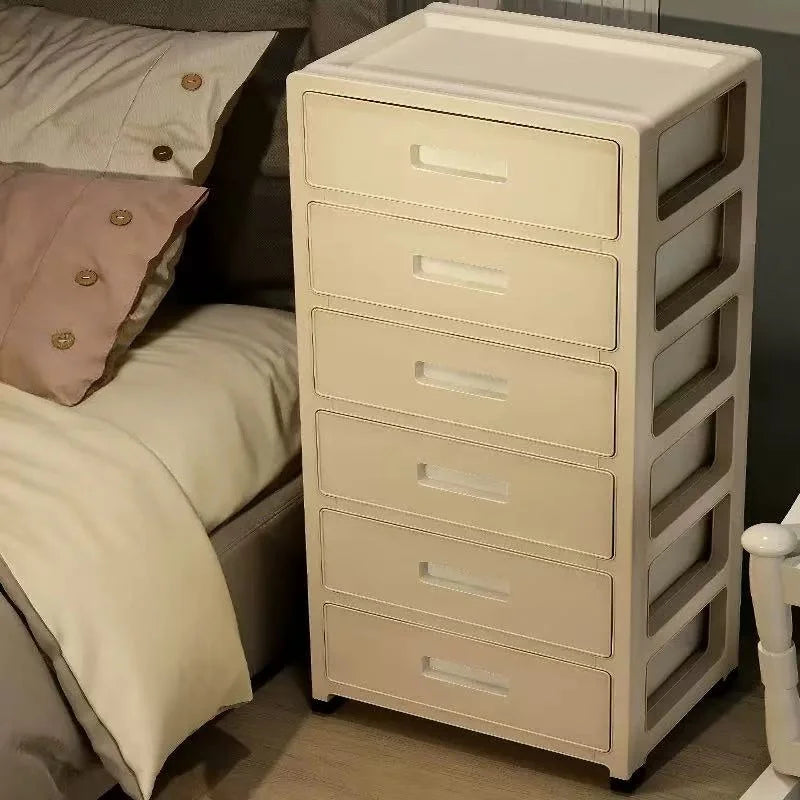 Large Capacity Storage Cabinet with Rolling Wheels,3-6 Tier, for LivingRoom/Bedroom/StudyOrganization,Cream Color Oasis Select