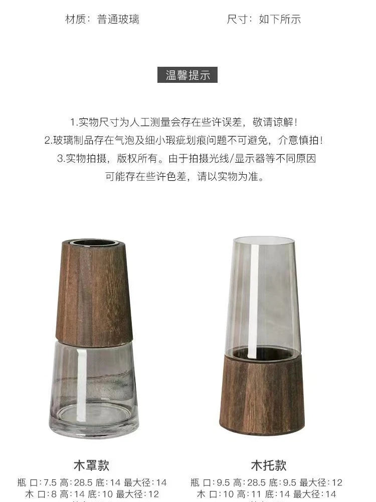 Nordic Light Luxury Simple Tabletop Glass Vase Landing South Bamboo Hydroponic Ware Transparent Tabletop Vase Decoration Oasis Select