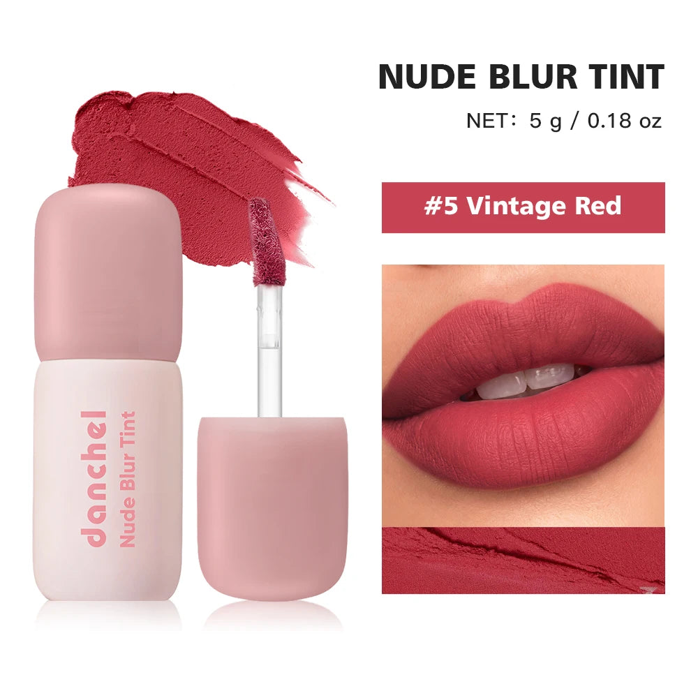 K‑Beauty Nude Blur Tint 15 Light Apricot 2‑in‑1 Lip & Cheek Stain Soft‑Focus Matte Long Lasting Waterproof Korean Lip Makeup Oasis Select 5Vintage Red