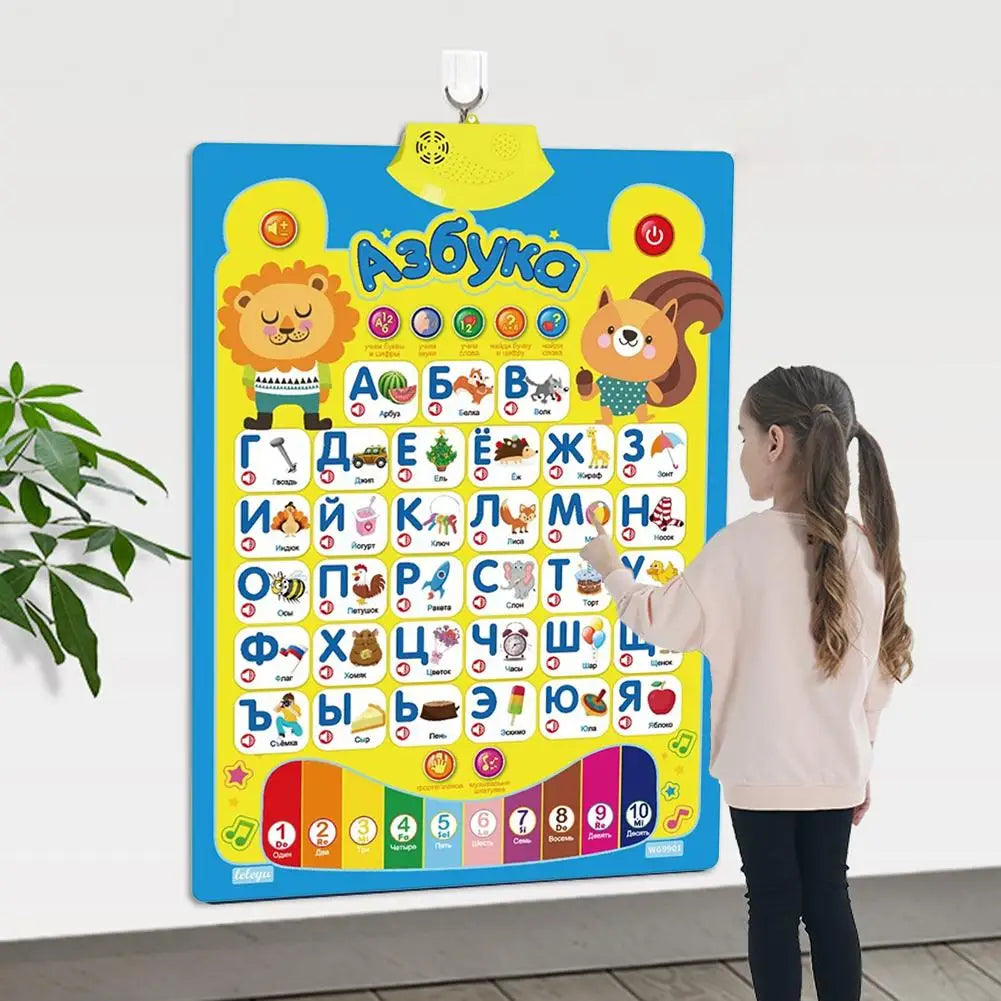 Russian Electronic Interactive Alphabet Wall Chart Talking ABC 123s Music Learning Poster Educational Preschool Alphabet Chart Oasis Select