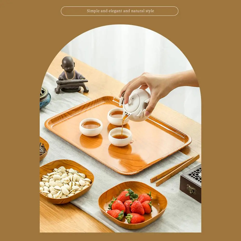 Japanese Wood Grain Square Plate 15cm – PP Dinnerware
