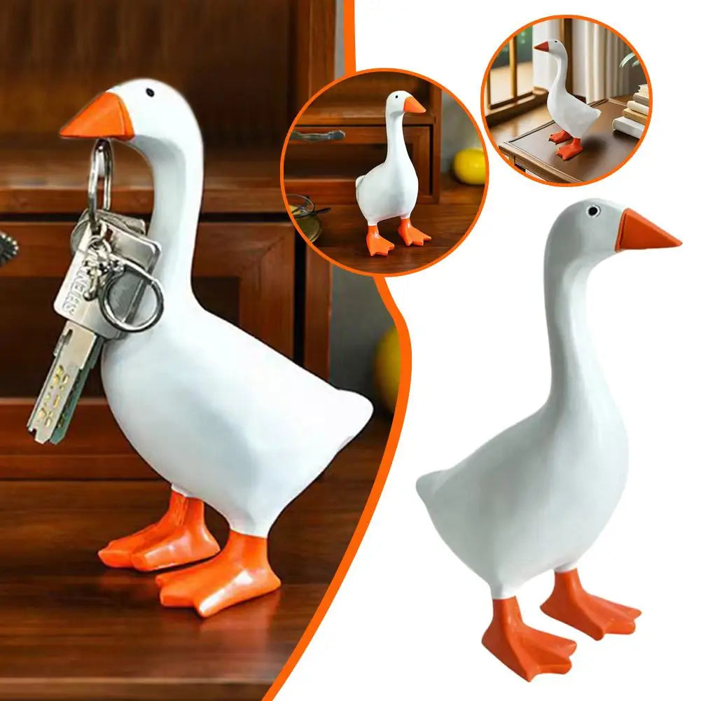 Resin Magnet Duck Sculpture – Desk Ornament & Key Holder