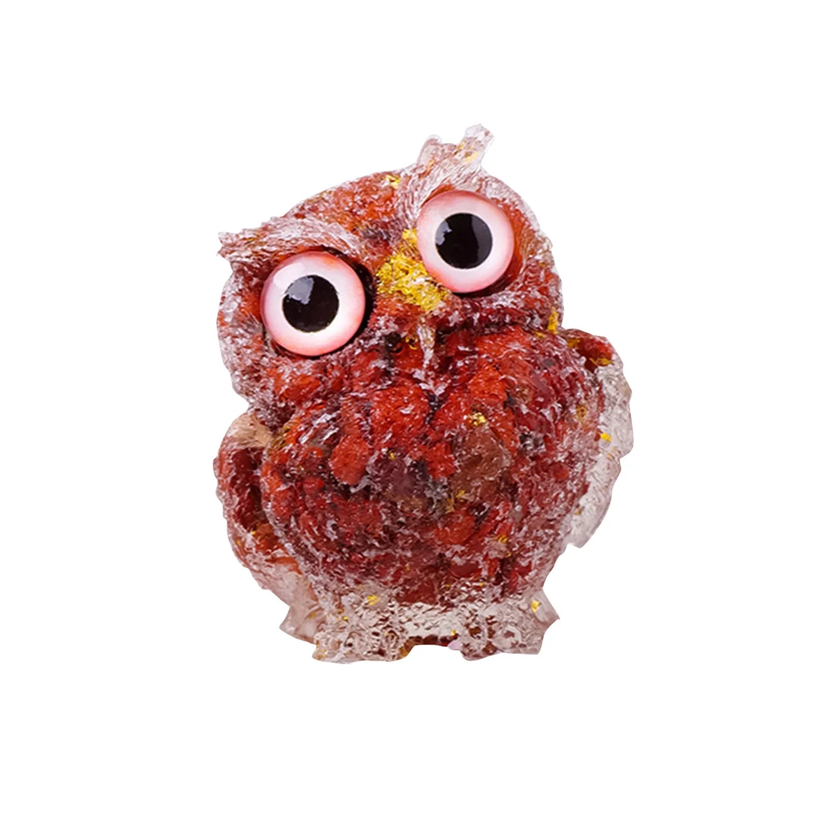 1PC Natural Owl Amethyst Rose Quartz Cute Animal Image Macadam Drip Glue Resin Owl Household Supplies Desktop Ornament Oasis Select