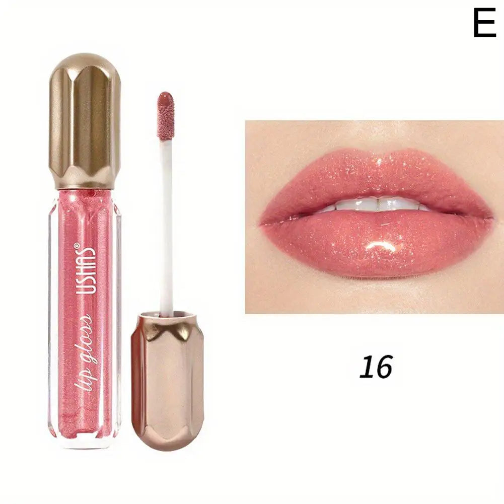 6 Color Mirror Pearl Lip Gloss Waterproof Long Lasting Moisturizing Liquid Lipstick Shimmery Glitter Lip Gloss Women Lip Makeup Oasis Select 16