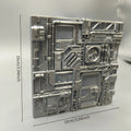 Sci-Fi Spaceship Wall Panel Model - Industrial Futuristic Station Tile, Cyberpunk Diorama Base for Miniature Scenery Oasis Select silver