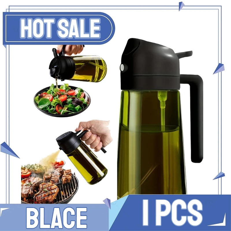 2-in-1 Oil Spray & Pour Bottle | 500ml Olive Oil Dispenser