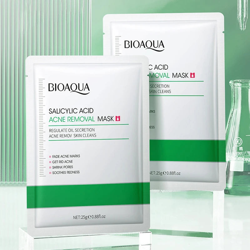 BIOAQUA Salicylic Acid Face Mask – Acne & Anti-Aging, 10-Pack Acne Face Mask Oasis Select