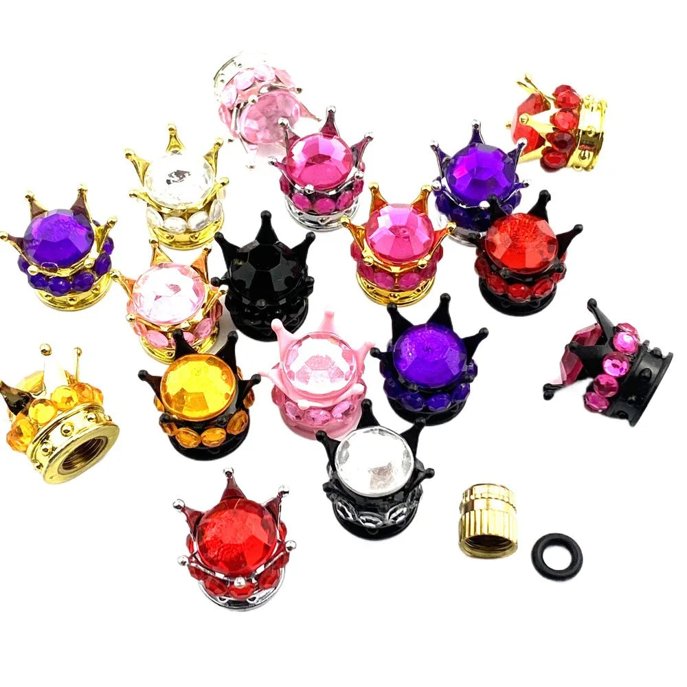 Car tire modification accessories Crown valve cap Diamond valve core cap Inlaid diamond valve cap Car supplies Oasis Select