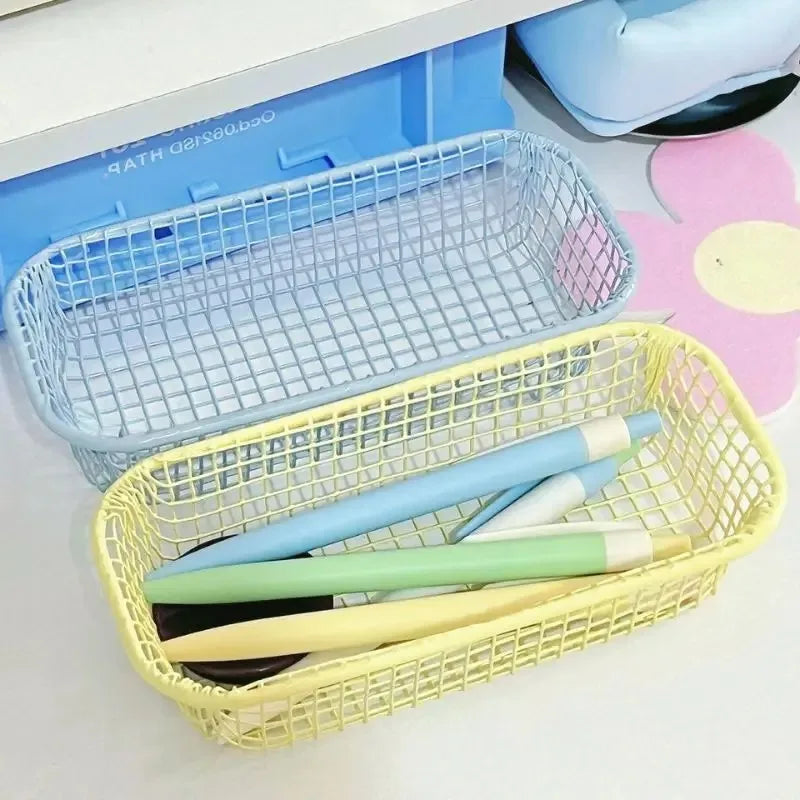 Rectangular Grid Storage Baskets Multi Purpose Desktop Organizer Tray For Stationery Cosmetic Sundries Bedroom Office Sorting Oasis Select