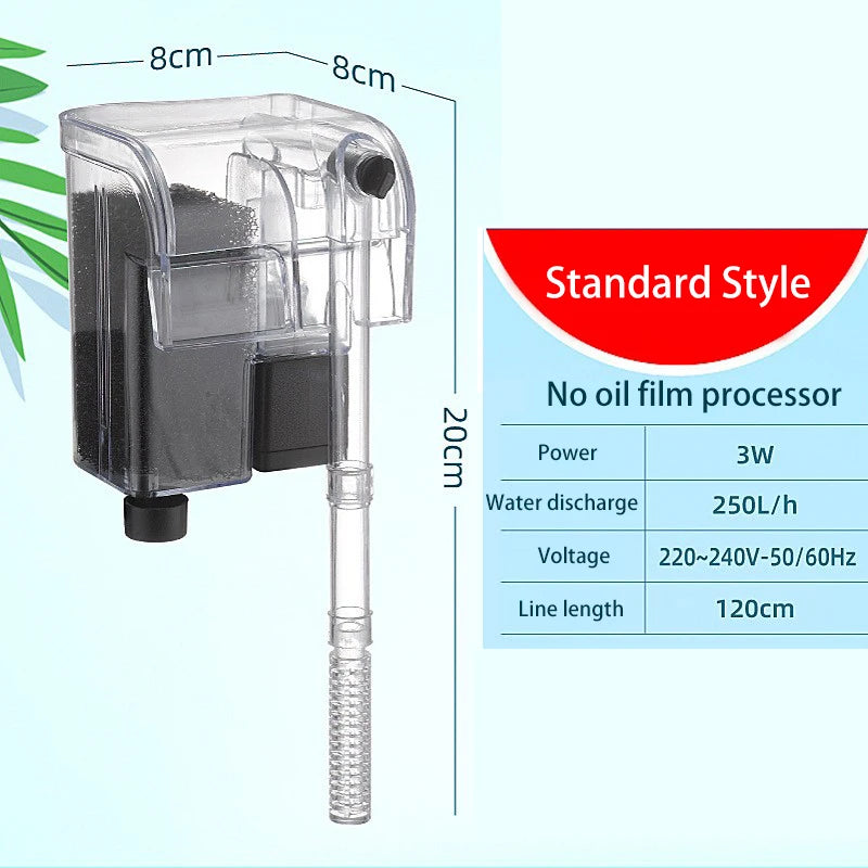External Aquarium Fish Tank Filter Waterfall Filter Pure Water Pump Hanging Fish Tank Wall-mounted Water Aquarium Accessories Oasis Select