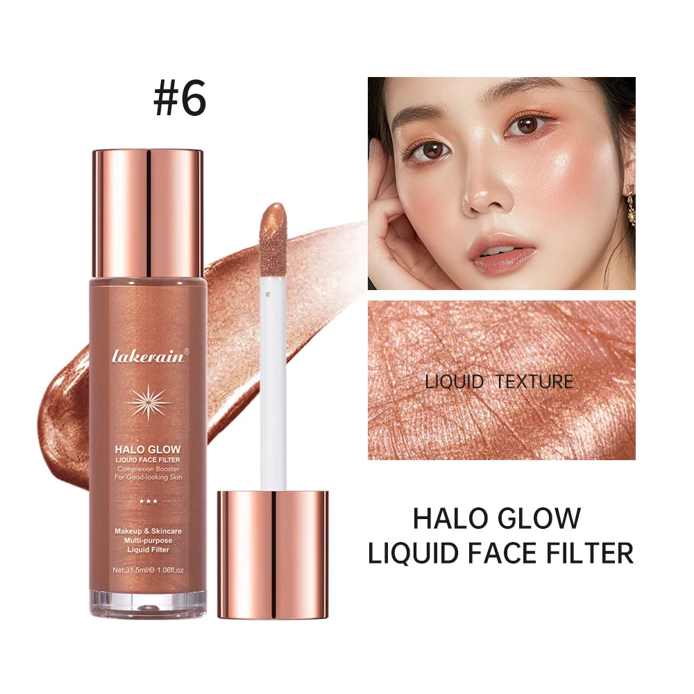 8colors Facial Highlight Liquid Long-Lasting Makeup Face Body Highlight Contouring Liquid Highlight Liquid Dual Effect Cosmetics Oasis Select Color 6