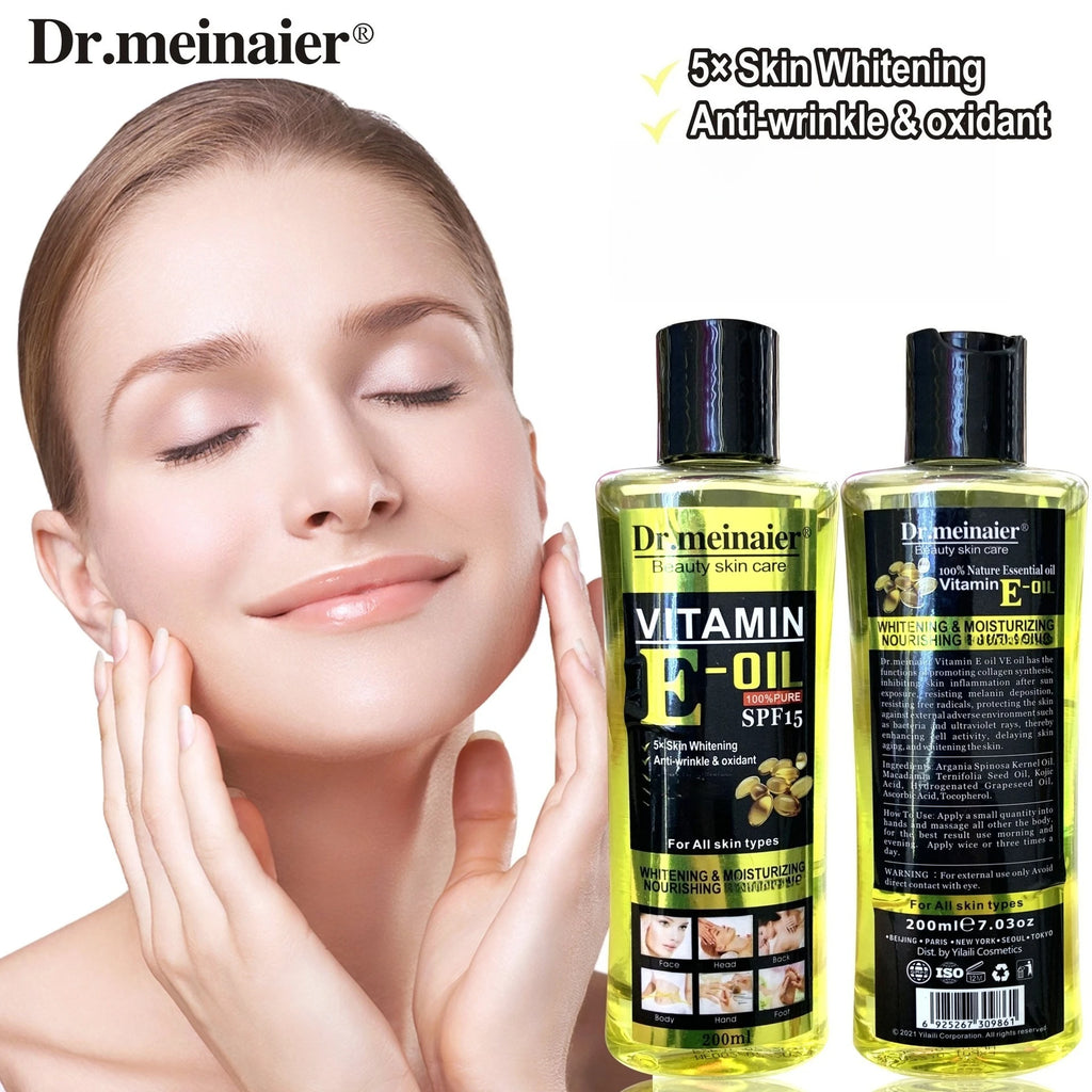 200ml Vitamin C Whitening Facial Essential Oils Vitamin E Body Moisturizing Massage Oil Natural SPA Emollient Oil Oasis Select
