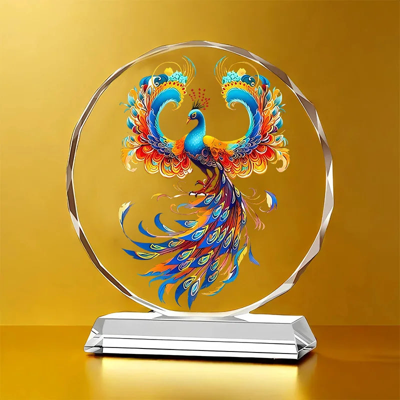 Koi Crystal Ornaments for Desktop Home Decoration Yearly Abundance Gift-giving Handicrafts for Housewarming Oasis Select J 22cm X 20cm