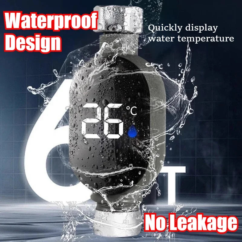 Black Bathroom Led Display 0℃~99℃ Home Water Shower Thermometer Water Accurate Temperature Measurement Meter Bathroom Oasis Select