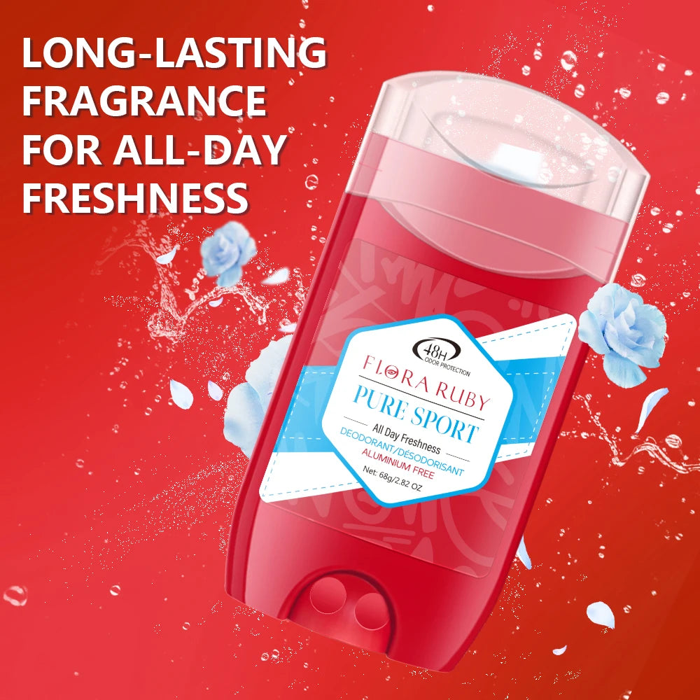 Flora Ruby 68g Stick 48 Hour Male Deodorizer, Deodorizing, Long Lasting Scent Suppress Odor And Eliminate odor Underarm Deodoran Oasis Select