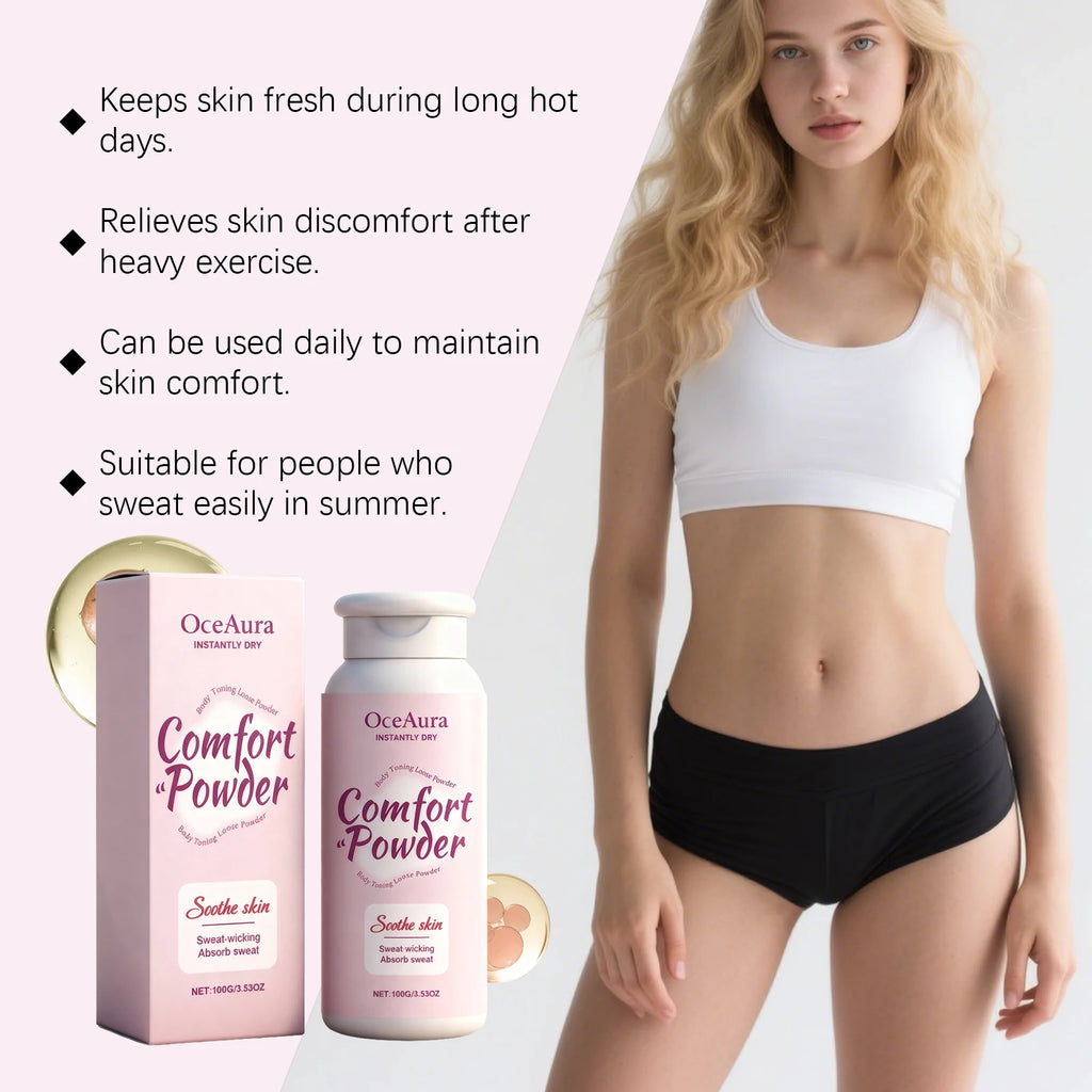 Comfort Powder All Over Body Powder Sweat Wicking Odor Resistant Chafing Prevention Talc-Free Dry Comfort for Women & Men Oasis Select