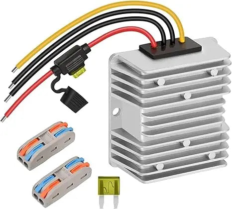 20A 240W Golf Cart DC 18V 20V 24V 36V 48V Step Down to DC 12V Converter Voltage Regulator Reducer Power Buck Converter with Fuse Oasis Select 18V-58V to 12V 20A