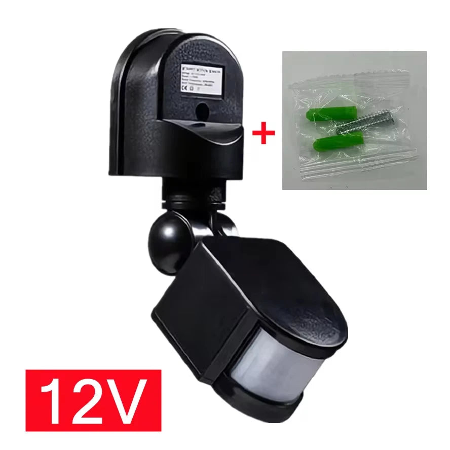 12V PIR Motion Sensor Switch – Auto Infrared Light Detector Motion Sensor Switch Oasis Select Black-DC12V