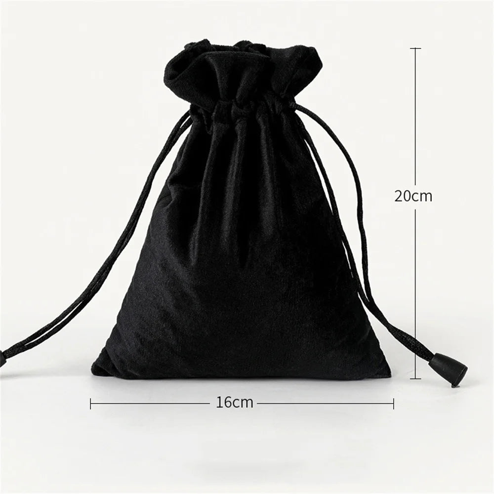 1 Pcs 6 Sizes Bags Linen Drawstring Gift Bag Pouches Cloth Christmas Bag Jewelry Bag Drawstring Pouches Large Velvet Bags Oasis Select Black-16x20cm Other