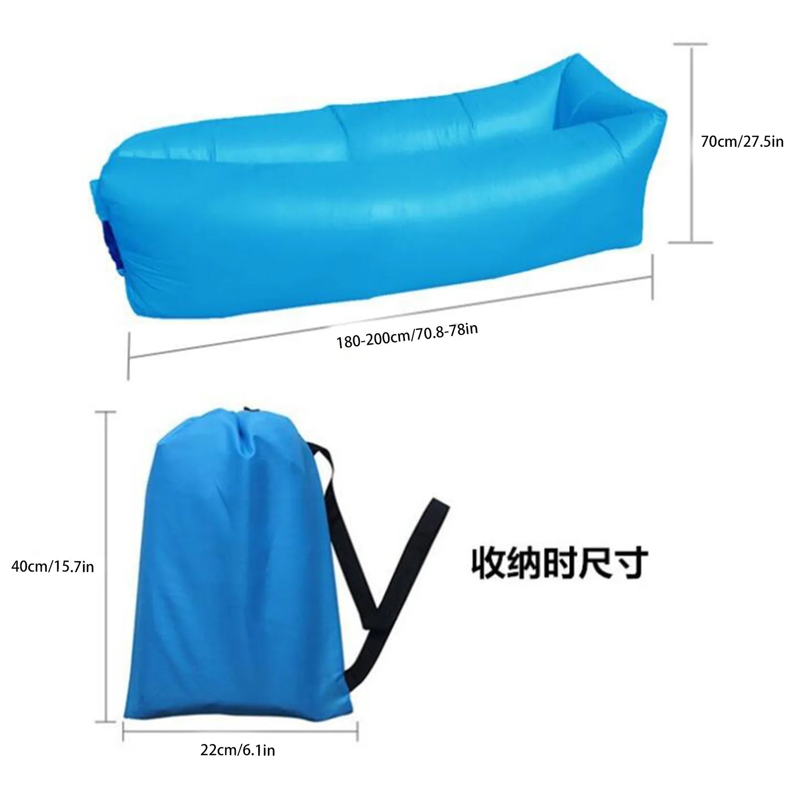 Outdoor Air Lazy Inflatable Sofa Bag Portable Camping Sofa Air Sleeping Bag Lunch Break Mattress Music Festival Concert Recliner Oasis Select