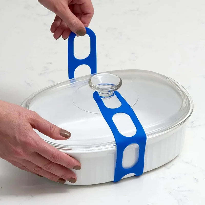 Silicone Straps Elastic Lid Fastening Bands Portable Organizer Tools for Pot Lid Lunch Box and Outdoor Tableware Storage Oasis Select